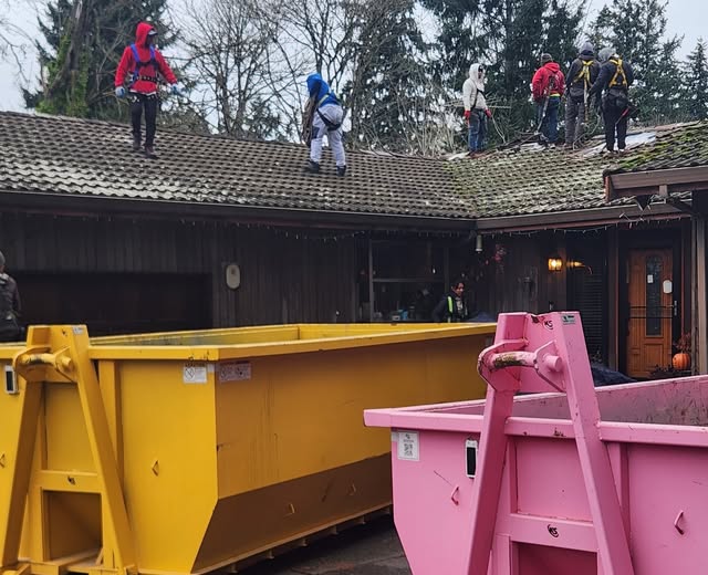 
Professional roofing dumpster rental in Conroe, TX. 